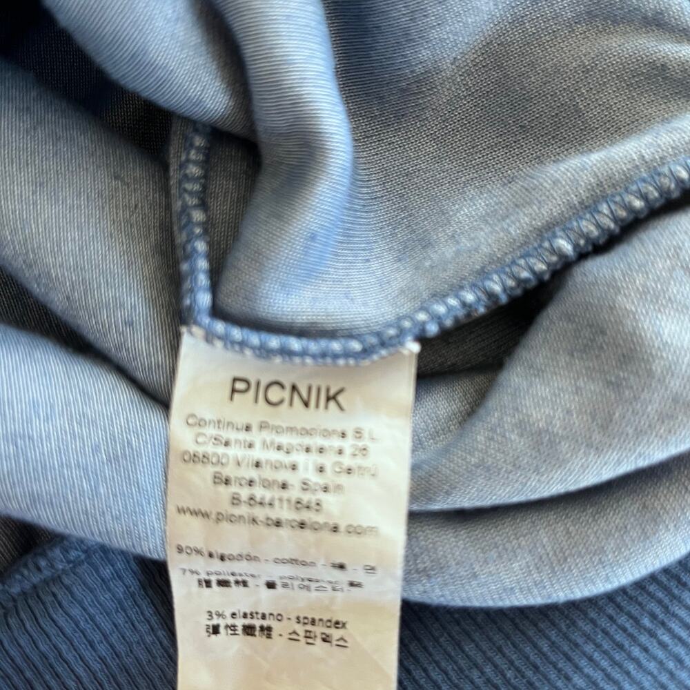 Picnik girls designer blue velour puff sleeve sweatshirt - Picture 6 of 7